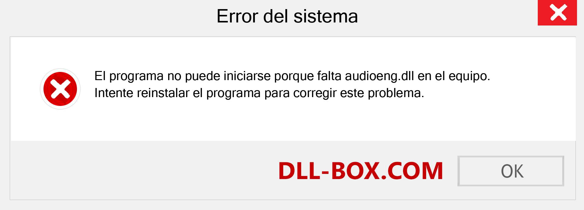 ¿Falta el archivo audioeng.dll ?. Descargar para Windows 7, 8, 10 - Corregir audioeng dll Missing Error en Windows, fotos, imágenes