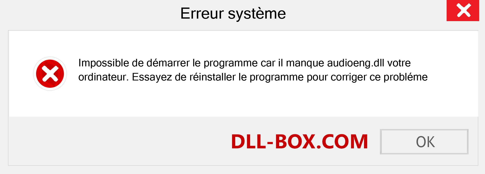 Le fichier audioeng.dll est manquant ?. Télécharger pour Windows 7, 8, 10 - Correction de l'erreur manquante audioeng dll sur Windows, photos, images